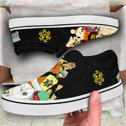 Heart Pirates Slip On Sneakers Custom Anime One Piece Shoes - 2 - GearAnime