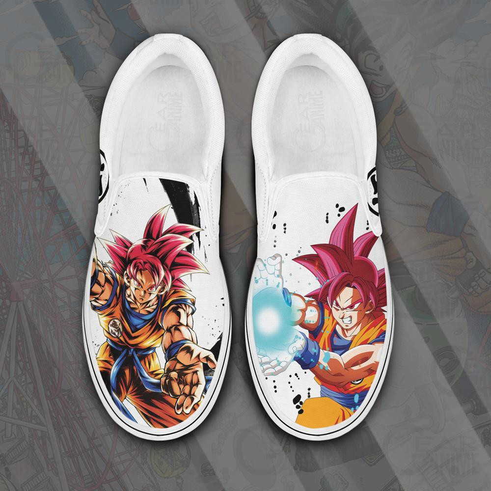 Goku God Slip On Sneakers Canvas Dragon Ball Custom Anime Shoes - 1 - Gearotaku