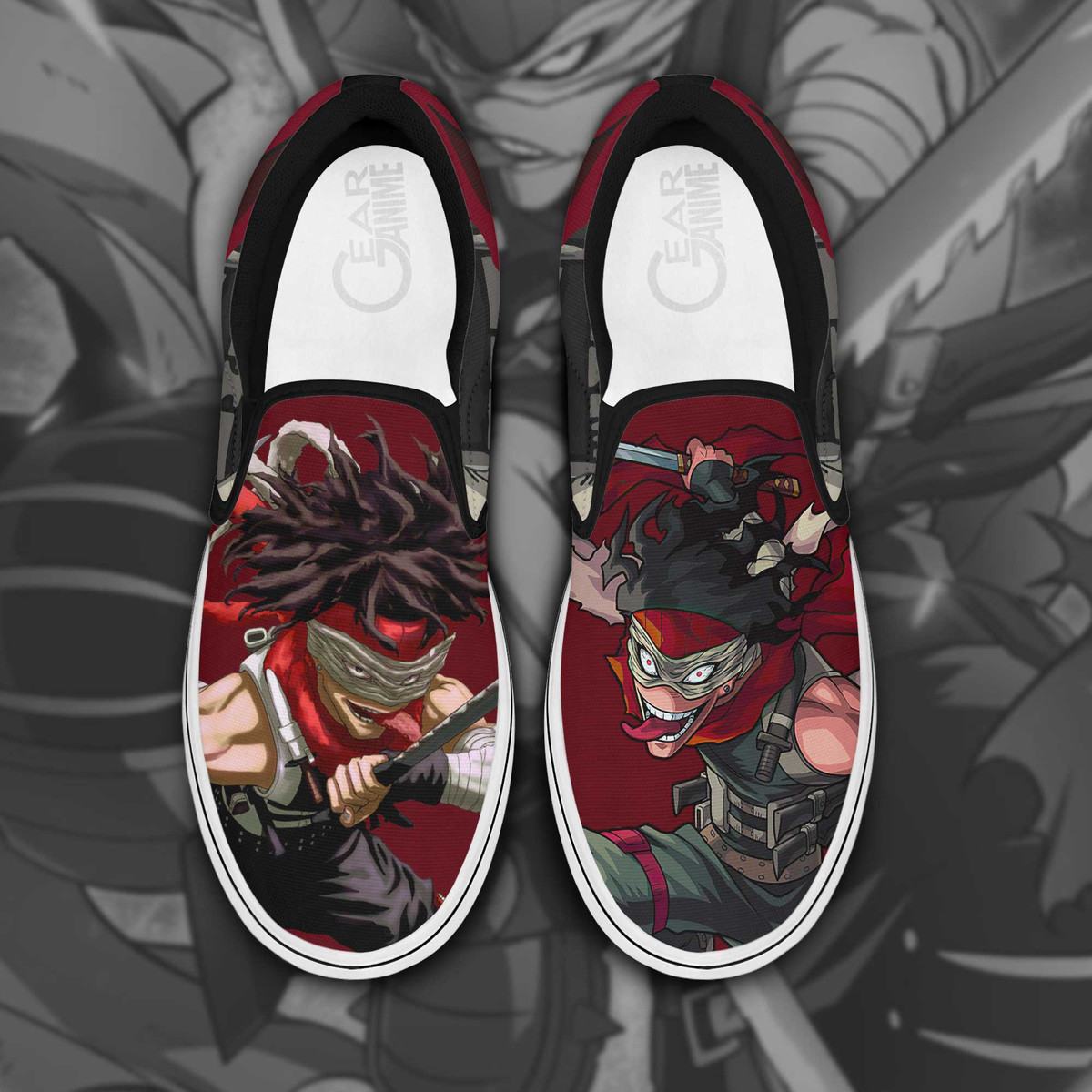 Stain Slip On Sneakers My Hero Academia Custom Anime Shoes - 1 - Gearotaku
