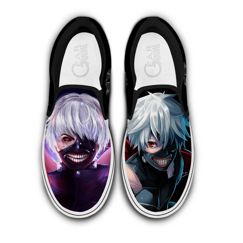 Ken Kaneki Sneakers Custom Anime Tokyo Ghoul Slip On Shoes - 1 - Gearotaku