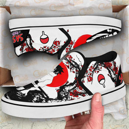 Uchiha Sasuke Slip On Sneakers Custom Japan Style Anime Shoes - 2 - GearAnime