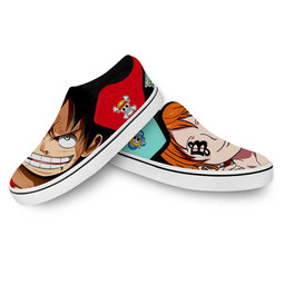 Nami and Luffy Slip On Sneakers Custom Anime One Piece Shoes - 2 - GearAnime