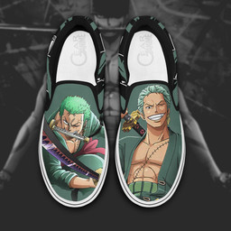 Roronoa Zoro Slip On Sneakers One Piece Custom Anime Shoes - 1 - Gearotaku