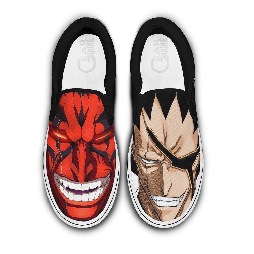 Kenpachi Zaraki Bankai Slip On Sneakers Custom Anime Bleach Shoes - 1 - Gearotaku