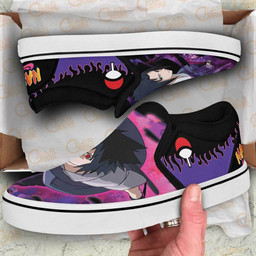 Uchiha Sasuke Slip On Sneakers Custom Anime Shoes - 2 - GearAnime
