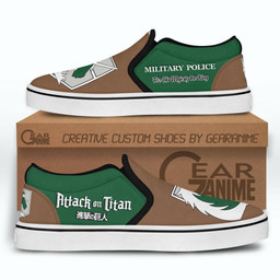 AOT Military Police Slip On Sneakers Custom Symbol Anime Attack On Titan Shoes - 2 - GearAnime