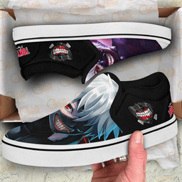 Ken Kaneki Sneakers Custom Anime Tokyo Ghoul Slip On Shoes - 2 - GearAnime
