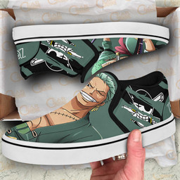 Roronoa Zoro Slip On Sneakers One Piece Custom Anime Shoes - 3 - GearAnime