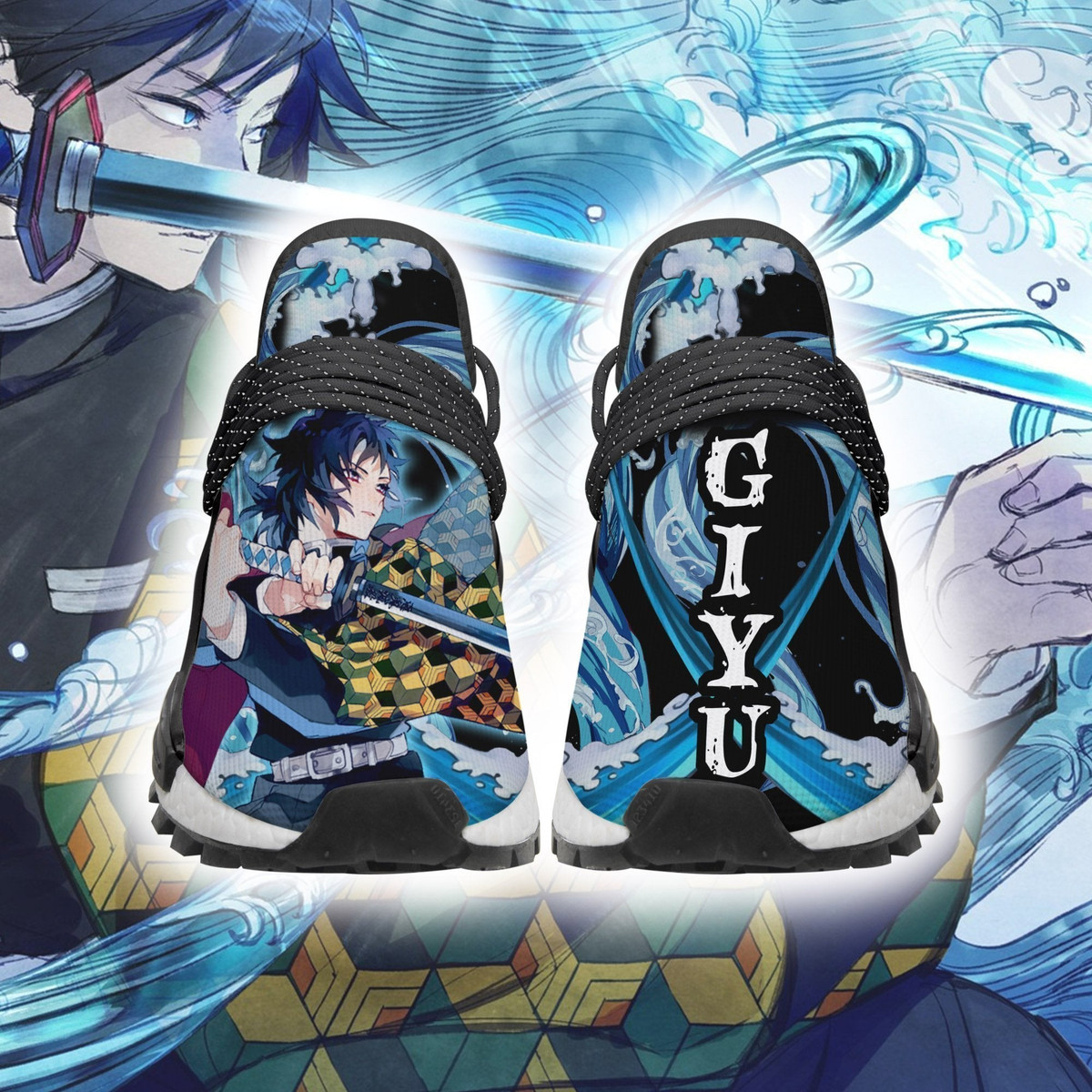 Demon Slayer Shoes Giyu Shoes Water Breathing Anime Sneakers - 2 - GearAnime