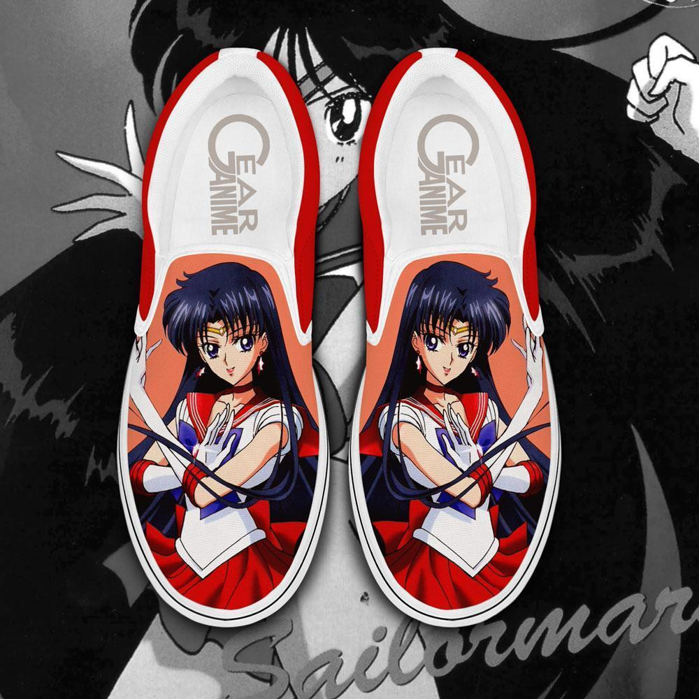 Sailor Mars Slip On Sneakers Anime Sailor Moon Custom Shoes - 1 - Gearotaku