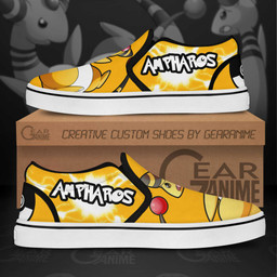 Ampharos Slip On Sneakers Pokemon Custom Anime Shoes - 2 - GearAnime