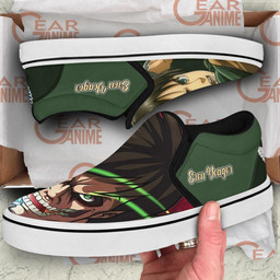 Eren Yeager Slip On Sneakers Custom Anime Attack On Tian Shoes - 2 - GearAnime