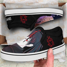 Nacht Faust Slip On Sneakers Custom Anime Black Clover Shoes - 3 - GearAnime