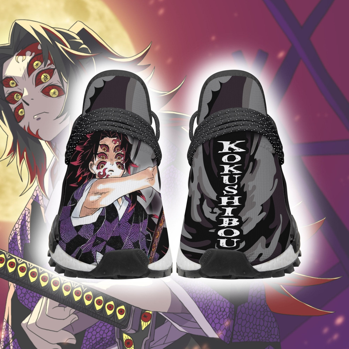 Demon Slayer Shoes Kokushibou Shoes Skill Anime Sneakers - 2 - GearAnime