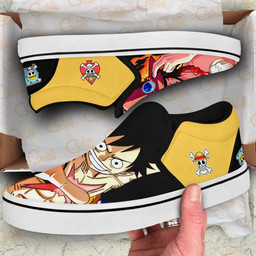 Portgas Ace and Luffy Slip On Sneakers Custom Anime One Piece Shoes - 2 - GearAnime