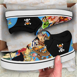 Straw Hat Pirates Slip On Sneakers Custom Anime One Piece Shoes - 2 - GearAnime