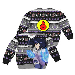 Hinata Hyuga Kids Ugly Christmas Sweater Custom Anime Xmas Merch Gear Otaku