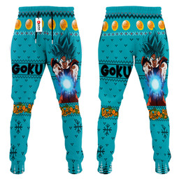 Dragon Ball Goku Blue Custom Anime Ugly Christmas Sweatpants Gear Otaku