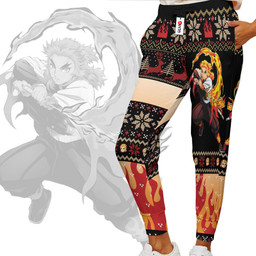Kimetsu Kyojuro Rengoku Custom Anime Ugly Christmas Sweatpants Gear Otaku