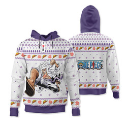 One Piece Luffy Gear 5 White Custom Anime Ugly Christmas Sweater VA1808 Gear Otaku