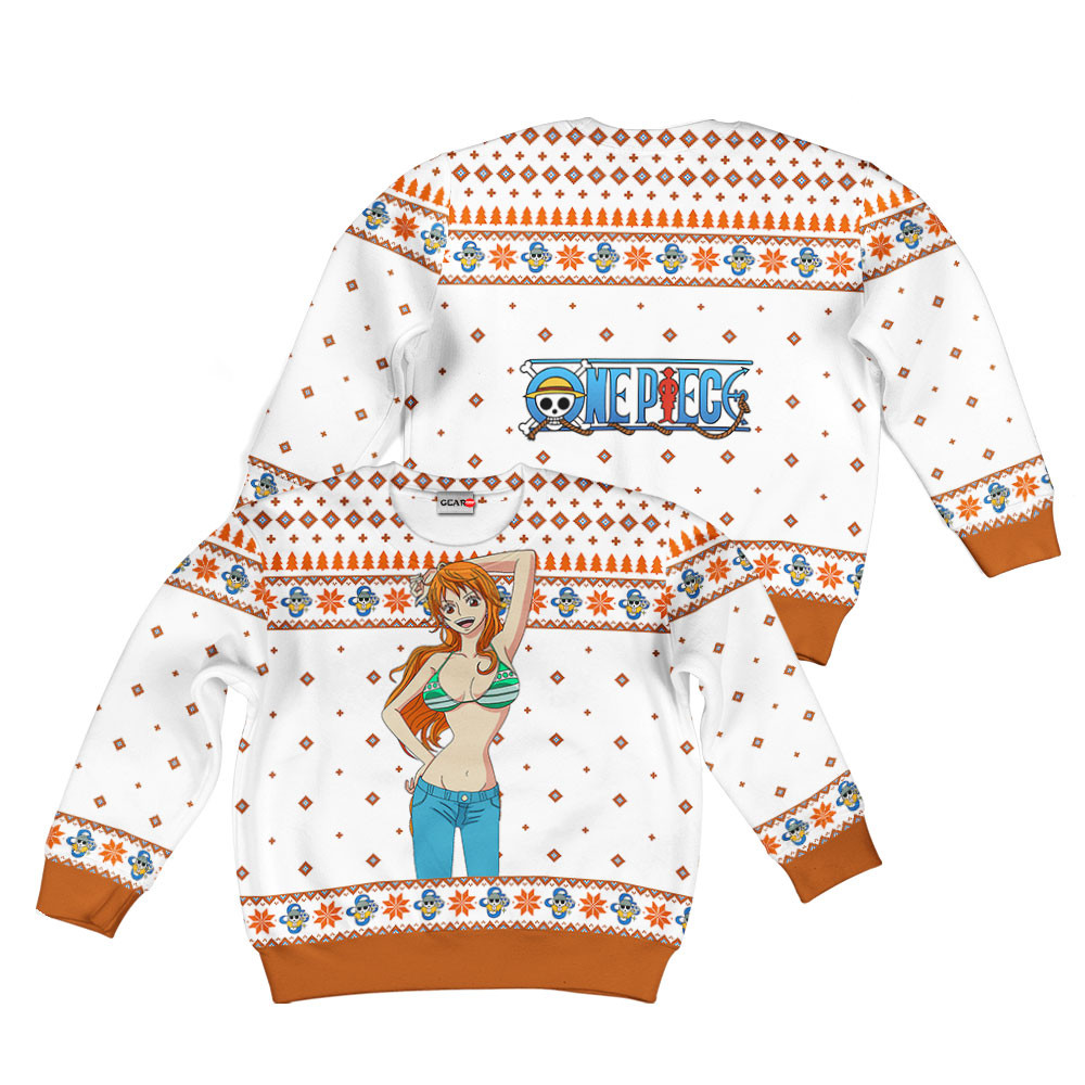 One Piece Nami Kids Anime Ugly Christmas Sweater Gear Otaku