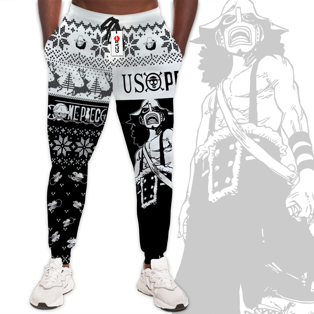 One Piece Usopp Custom Anime Christmas Ugly Sweatpants - Gear Otaku