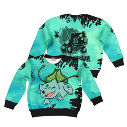 Pokemon Bulbasaur Kids Hoodie Custom Anime Merch Clothes Gear Otaku