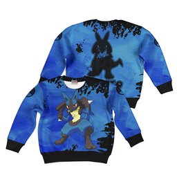 Pokemon Lucario Kids Hoodie Custom Anime Merch Clothes Gear Otaku