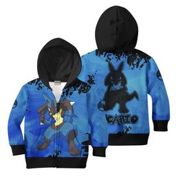 Pokemon Lucario Kids Hoodie Custom Anime Merch Clothes Gear Otaku