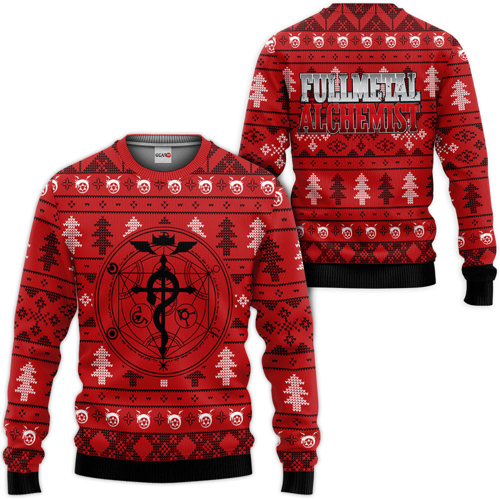 Fullmetal Alchemist Ugly Christmas Sweater Custom For Anime Fans Gear Otaku
