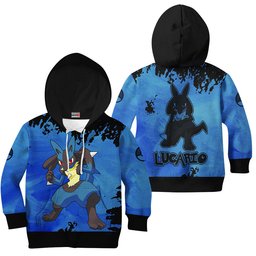 Pokemon Lucario Kids Hoodie Custom Anime Merch Clothes Gear Otaku