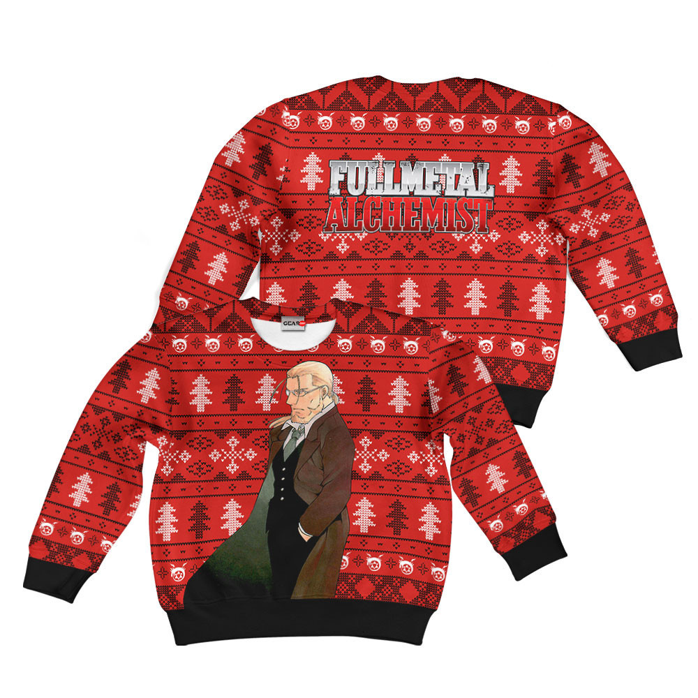 Fullmetal Alchemist Van Hohenheim Custom Anime Kids Ugly Christmas Sweater Gear Otaku