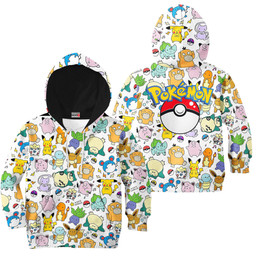 Pokemon Kids Hoodie Custom Anime Clothes Pattern Style Gear Otaku
