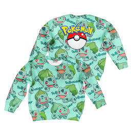 Pokemon Bulbasaur Kids Hoodie Custom Anime Clothes Pattern Style Gear Otaku