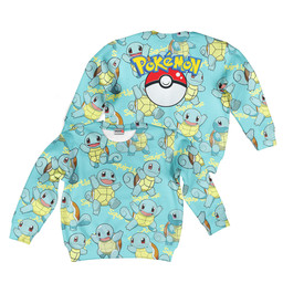 Pokemon Squirtle Kids Hoodie Custom Anime Clothes Pattern Style Gear Otaku