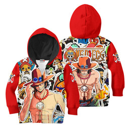 Portgas D Ace Anime Kids Hoodie Custom Merch Clothes PT1801 Gear Otaku