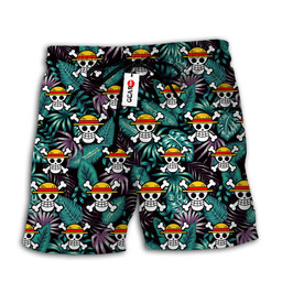 Monkey D Luffy Symbol Short Pants Custom Anime Merch Clothes NTT0202 NTT020223501B-2-Gear-Otaku