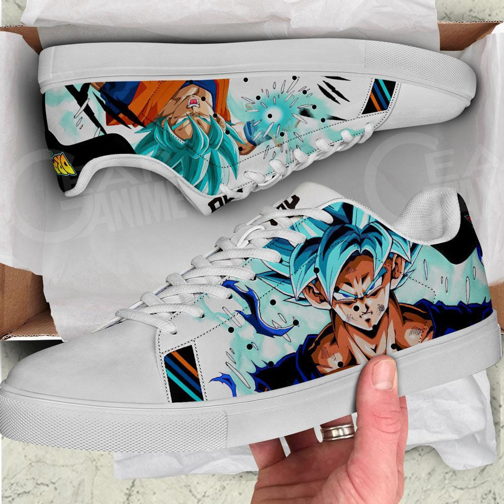 Dragon Ball Skate Shoes Custom Goku Super Saiyan Blue Anime Sneakers - 4 - GearOtaku