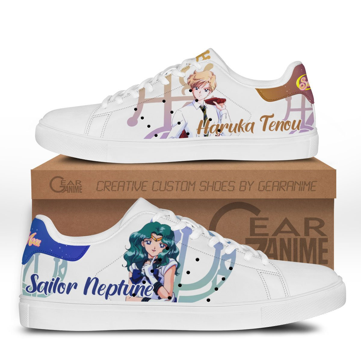 Sailor Neptune And Sailor Uranus Skate Sneakers Custom Anime Sailor Moon Shoes - 1 - GearOtaku