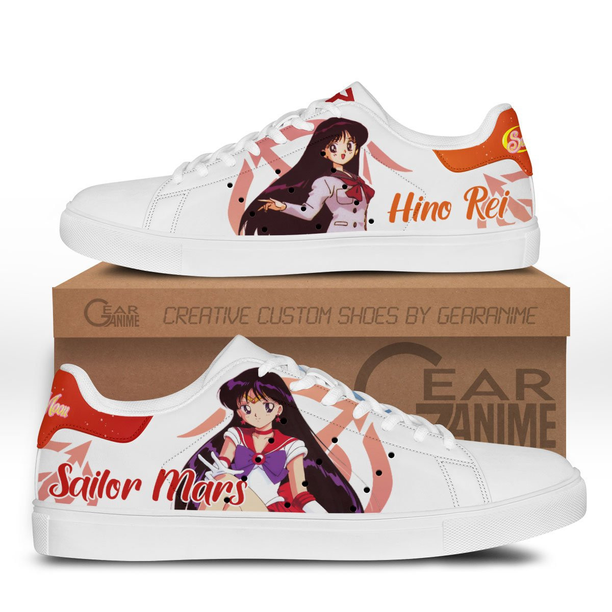 Sailor Mars Skate Sneakers Custom Anime Sailor Moon Shoes - 1 - GearOtaku