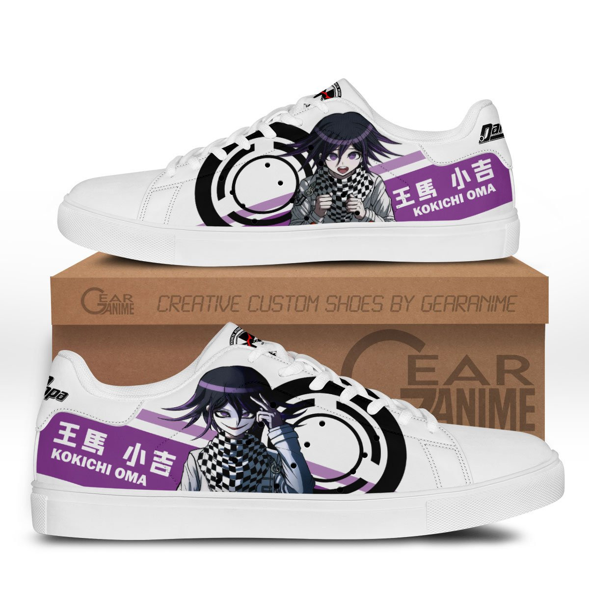Kokichi Oma Skate Sneakers Custom Anime Danganronpa Shoes - 1 - GearOtaku