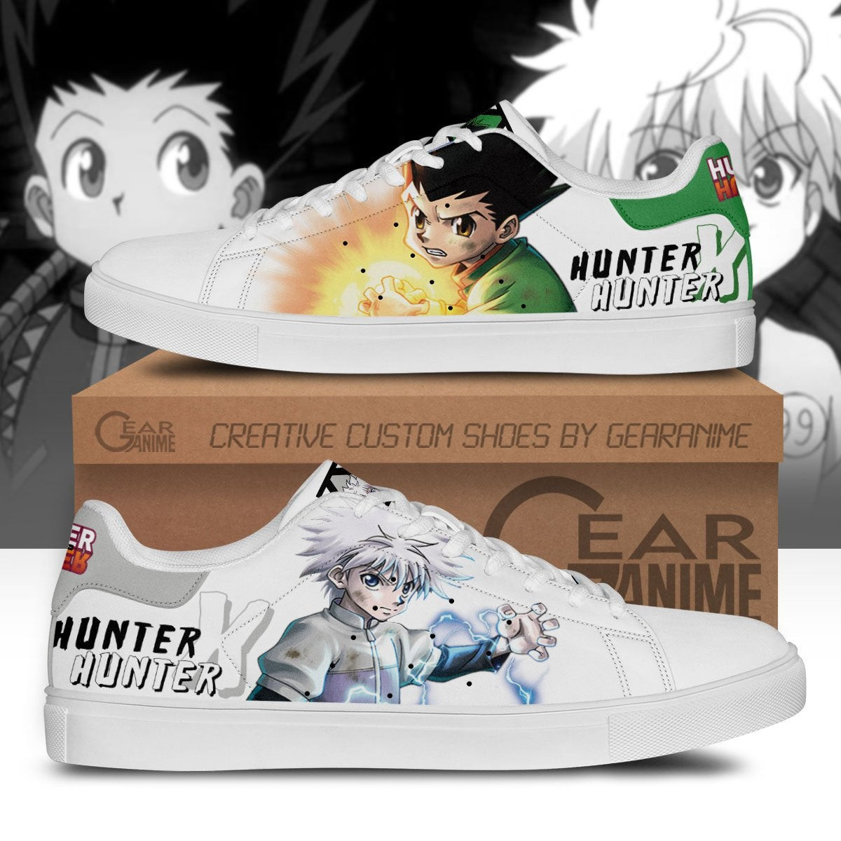 Gon and Killua Skate Shoes Custom Anime Hunter x Hunter Shoes - 1 - GearOtaku