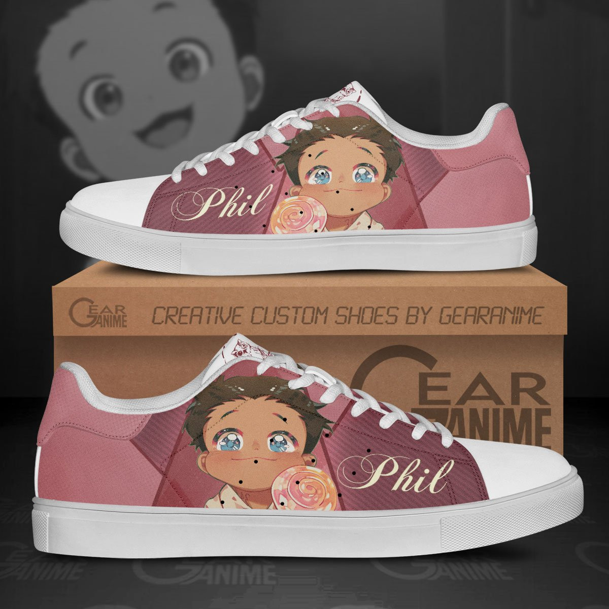 Promised Neverland Phil Skate Shoes Custom Anime - 1 - GearOtaku