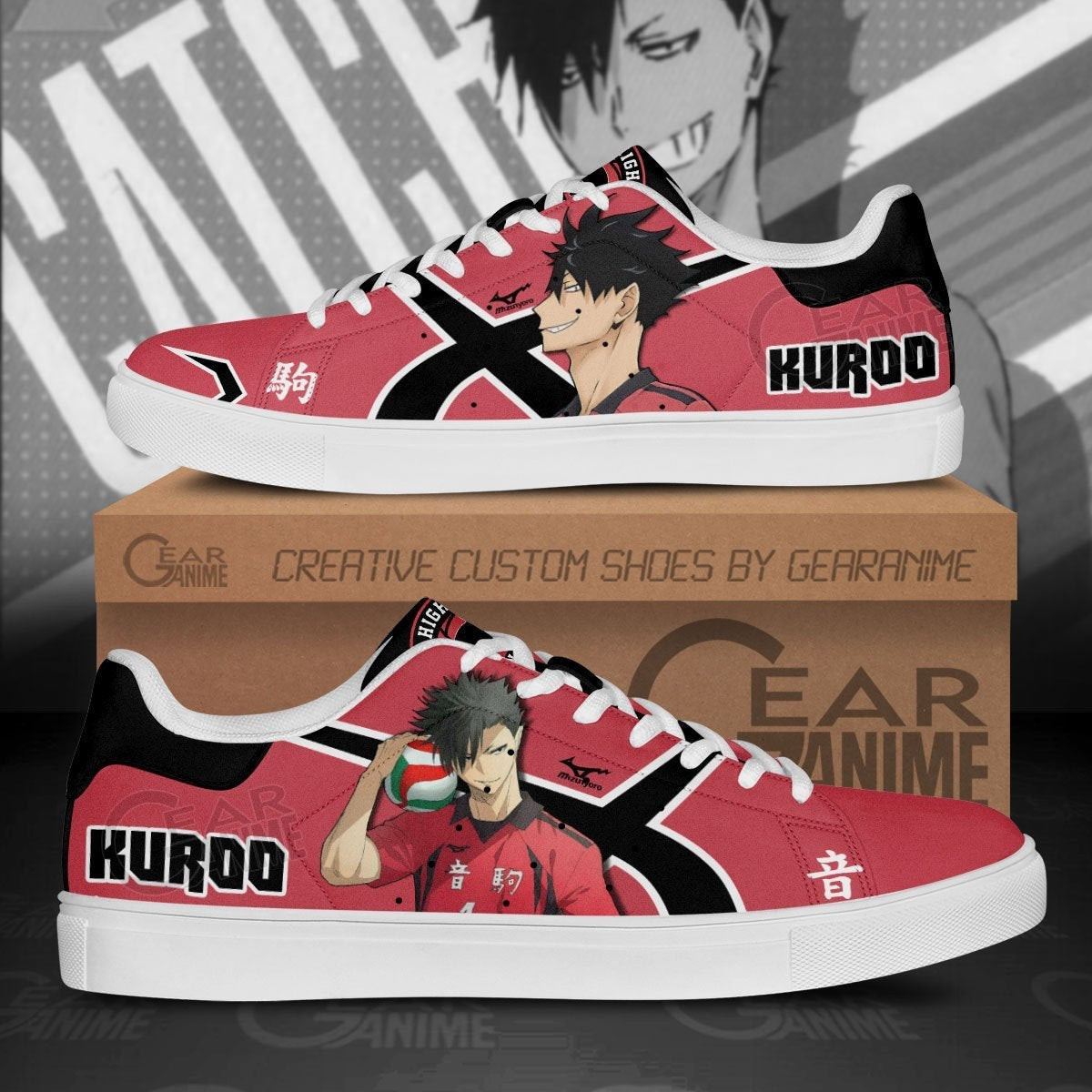 Tetsuro Kuroo Skate Shoes Custom Haikyuu Anime Shoes - 1 - GearOtaku