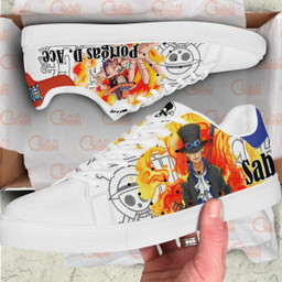 Sabo And Ace Skate Sneakers Custom Anime One Piece Shoes - 2 - GearOtaku