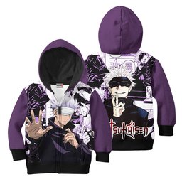 Jujutsu Kaisen Satoru Gojo Kids Hoodie Custom Anime Merch Clothes Gear Otaku