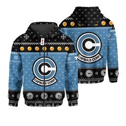 Capsule Corp Ugly Sweater Christmas Hoodie Shirts Gear Otaku