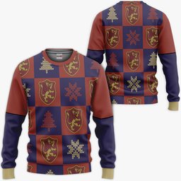 Crimson Lion Symbol Ugly Sweater Christmas Hoodie Shirts Gear Otaku