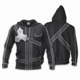 Sword Art Online Kirito Uniform Hoodie Shirt Anime Zip Jacket Gear Otaku