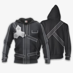 Sword Art Online Kirito Uniform Hoodie Shirt Anime Zip Jacket Gear Otaku